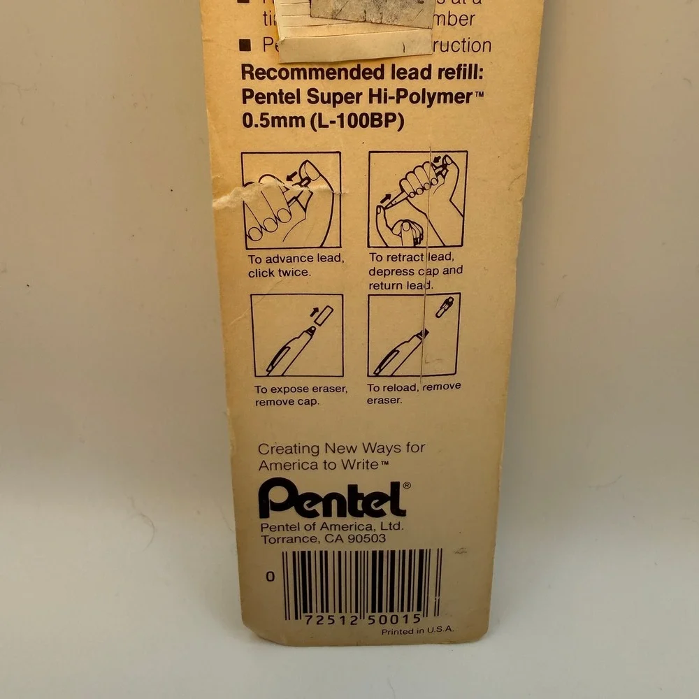 Pentel Sharplet Mechanical Pencil 0.5mm Yellow Vintage P15BP New Extra Fine Line